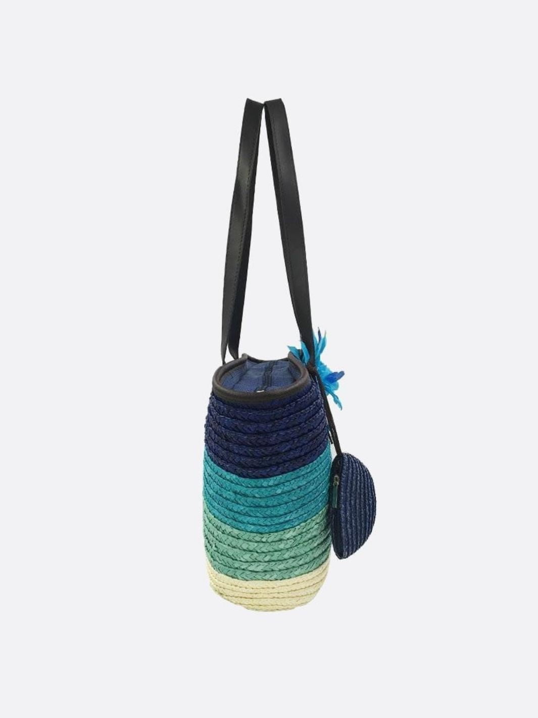 Cabas en paille avec fleur