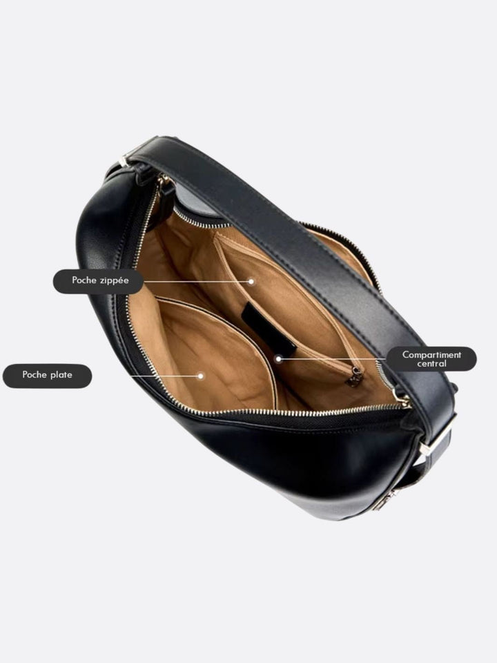 Grand sac demi-lune cuir