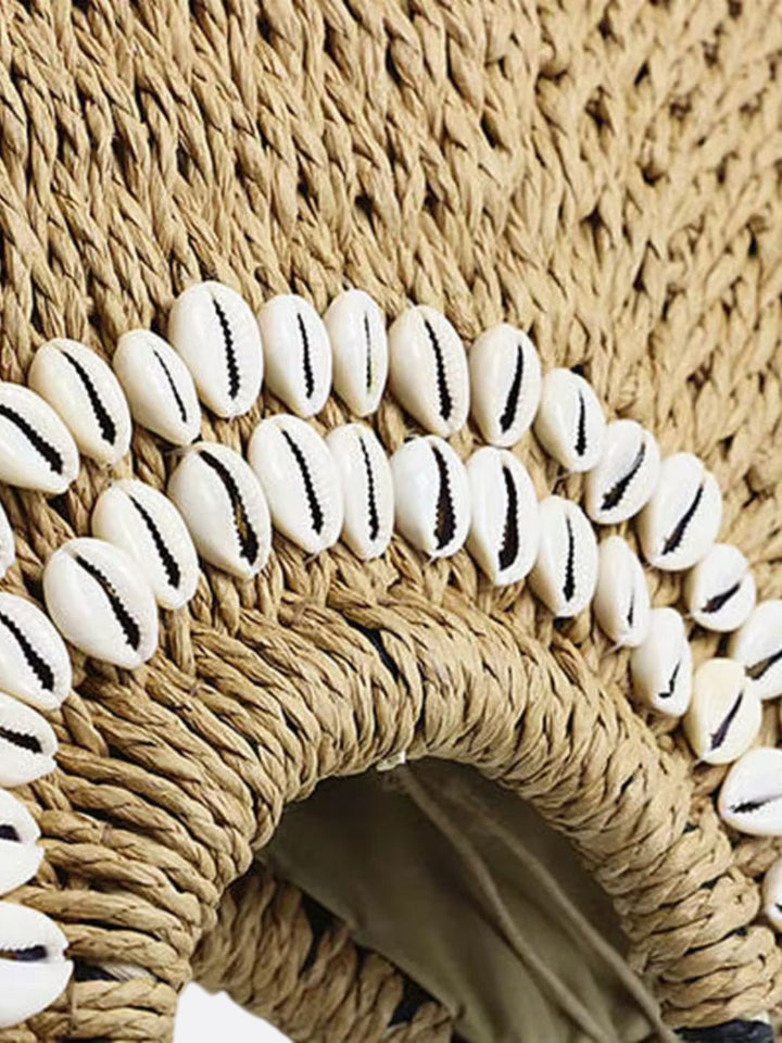 Sac en paille avec coquillage