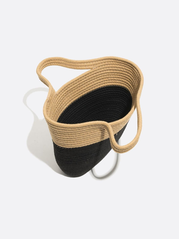 Sac panier noir et beige