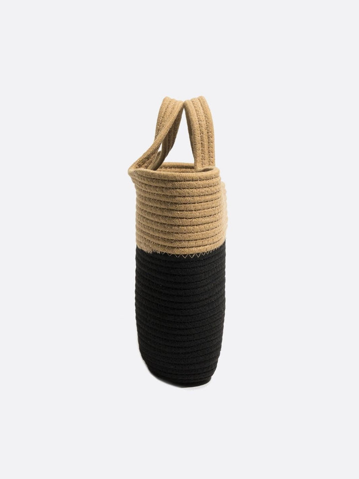 Sac panier noir et beige